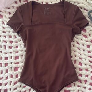 Brown Reoria Short Sleeve Bodysuit